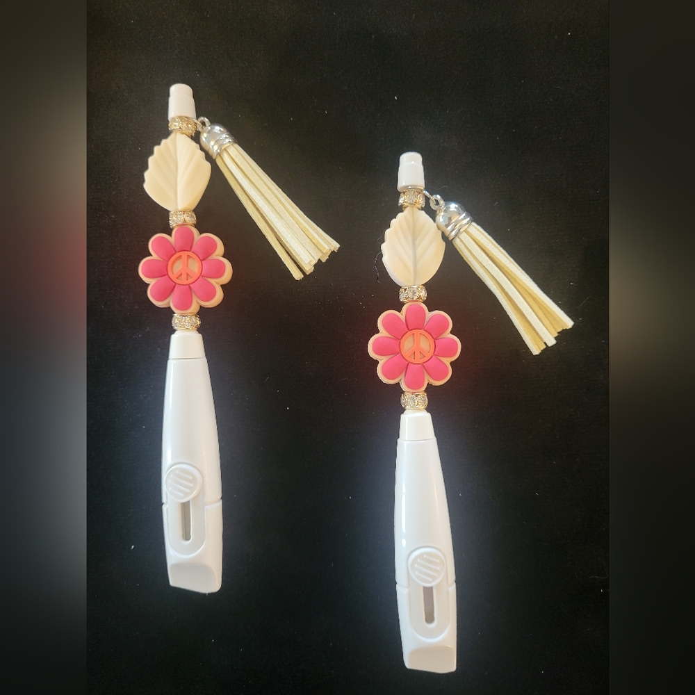 Twins' Knife Party Beaded Xacto Knives Box Cutters Peace Sign Boho Utility